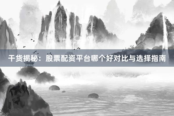 干货揭秘：股票配资平台哪个好对比与选择指南