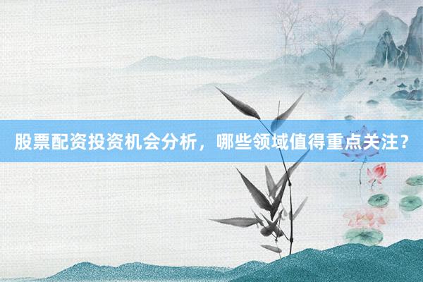 股票配资投资机会分析，哪些领域值得重点关注？
