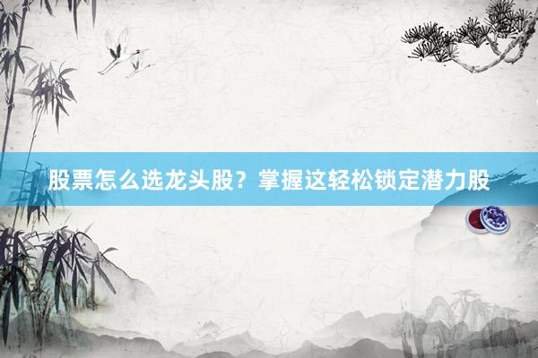 股票怎么选龙头股？掌握这轻松锁定潜力股