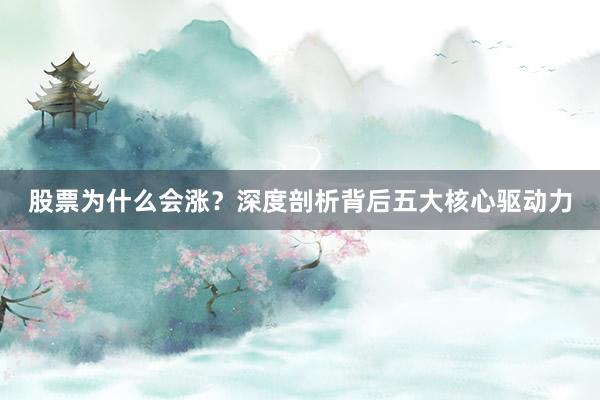 股票为什么会涨？深度剖析背后五大核心驱动力