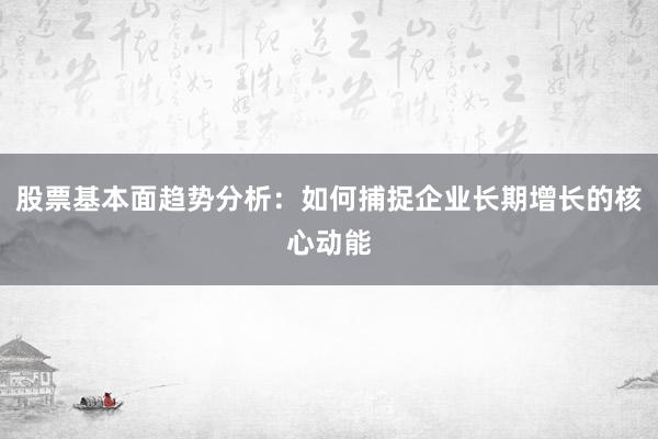 股票基本面趋势分析：如何捕捉企业长期增长的核心动能